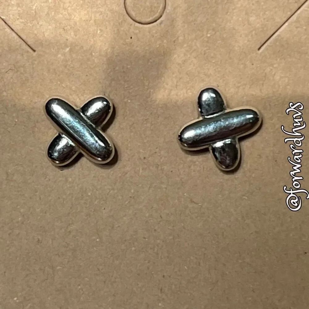 Bundle Sale 3 for $15 | Silver-Tone X-Shaped Stud Earrings
